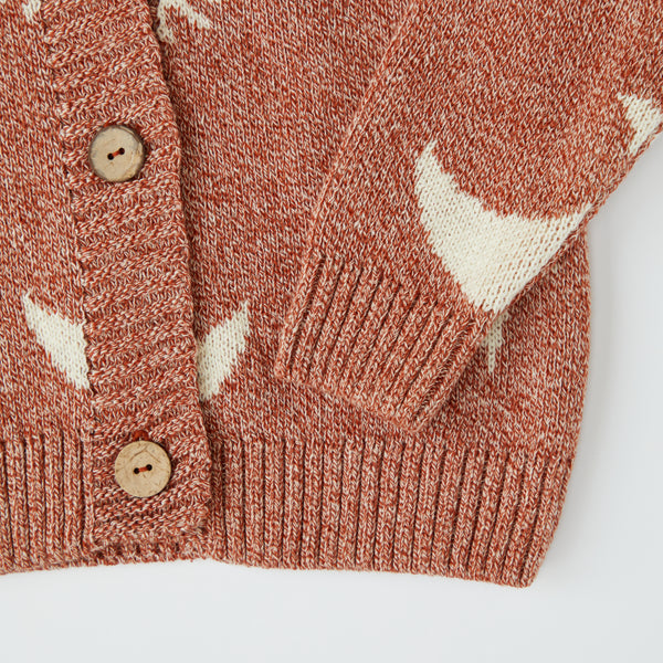 Cozmo Moon and Stars Knitted Cardigan (Russet)