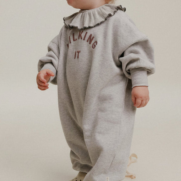 Ellis Milking It Cotton Grey Marl Sweat Romper
