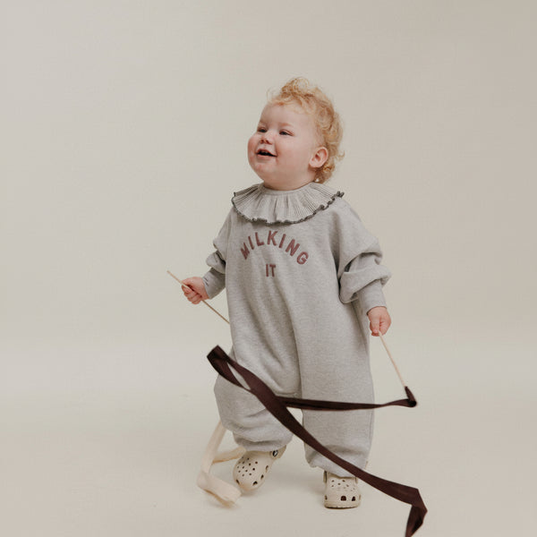 Ellis Milking It Cotton Grey Marl Sweat Romper