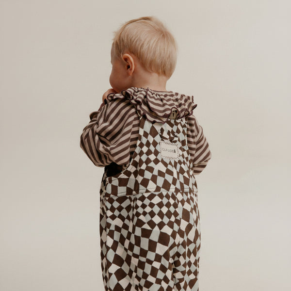 Blythe Warped Checkerboard Cotton Dungarees
