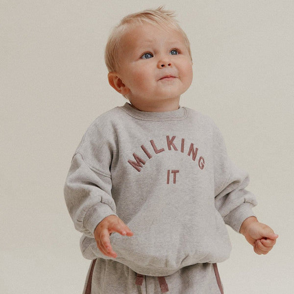 Carner Milking It Grey Cotton Sweatshirt