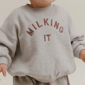 Carner Milking It Grey Cotton Sweatshirt