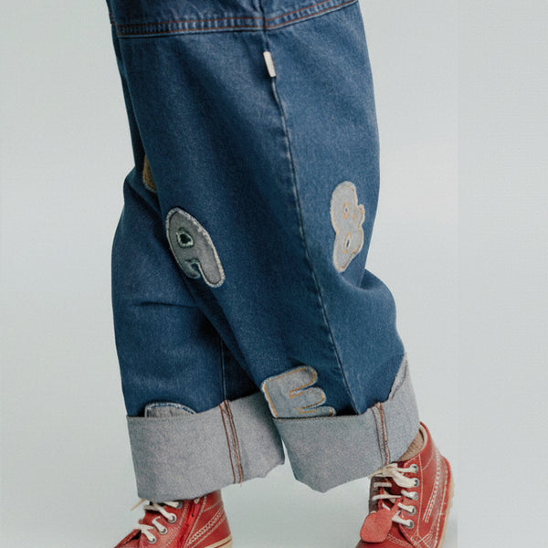 Blythe Claude Patch Cotton Denim Dungaree