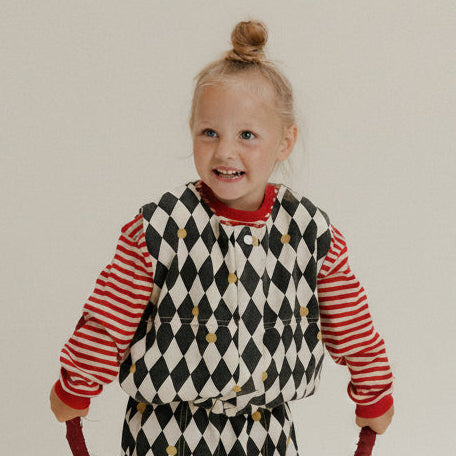 Rumi Harlequin Spot Cotton Gilet