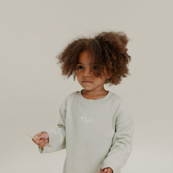 Loyle Abstract Lucky Print Cotton Long Sleeve Tee (Seagreen)