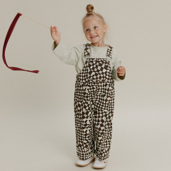 Blythe Warped Checkerboard Cotton Dungarees