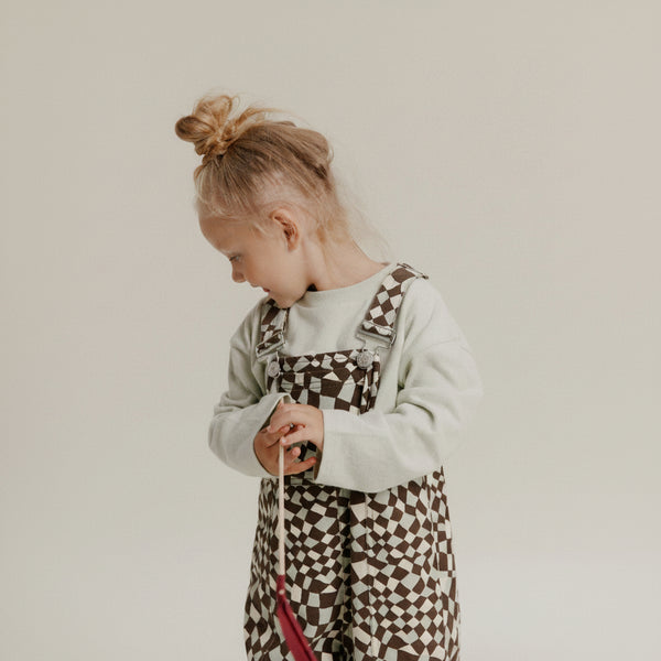 Blythe Warped Checkerboard Cotton Dungarees