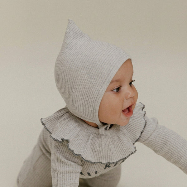 Pixie Grey Marl Cotton Bonnet
