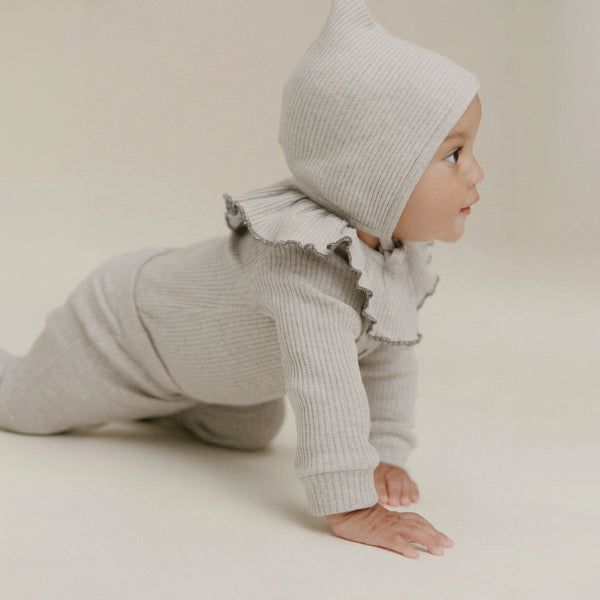 Pixie Grey Marl Cotton Bonnet