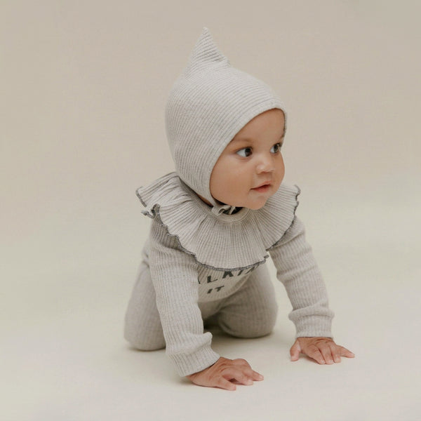 Pixie Grey Marl Cotton Bonnet