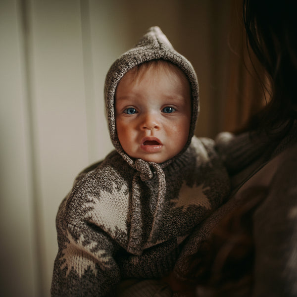 Cozmo Brown Moon Star Cotton Knit Bonnet