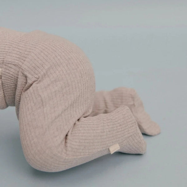 Milking It Grey Marl Cotton Rib Footed Baby Leggings