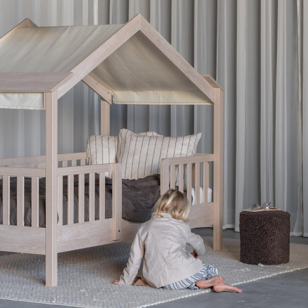 Chalet Montessori Junior Wooden House Bed 200x90cm (Natural Ash)