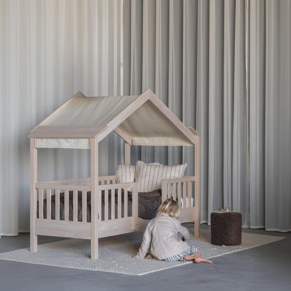 Chalet Montessori Junior Wooden House Bed 200x90cm (Natural Ash)