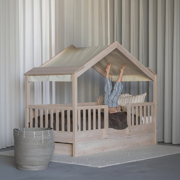 Chalet Montessori Junior Wooden House Bed 200x90cm (Natural Ash)