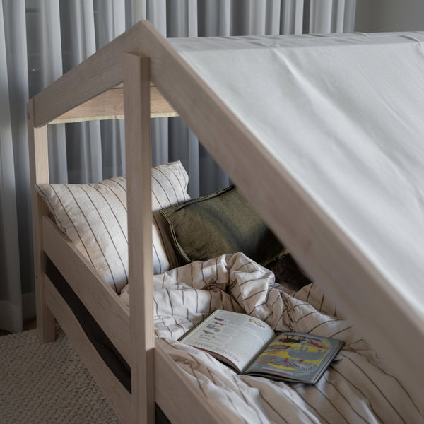 Cottage Montessori Junior Wooden House Bed 200x90cm (Natural Ash)