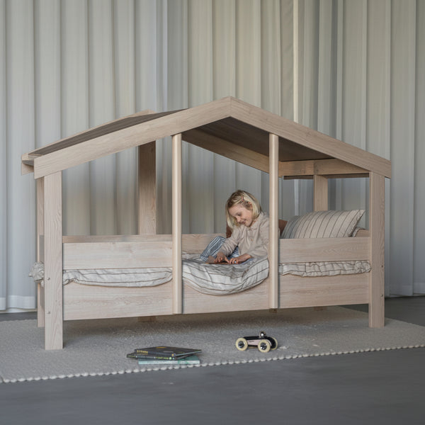 Cottage Montessori Junior Wooden House Bed 200x90cm (Natural Ash)