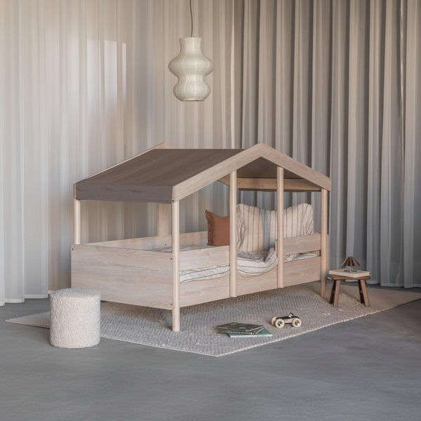 Cottage Montessori Junior Wooden House Bed 200x90cm (Natural Ash)