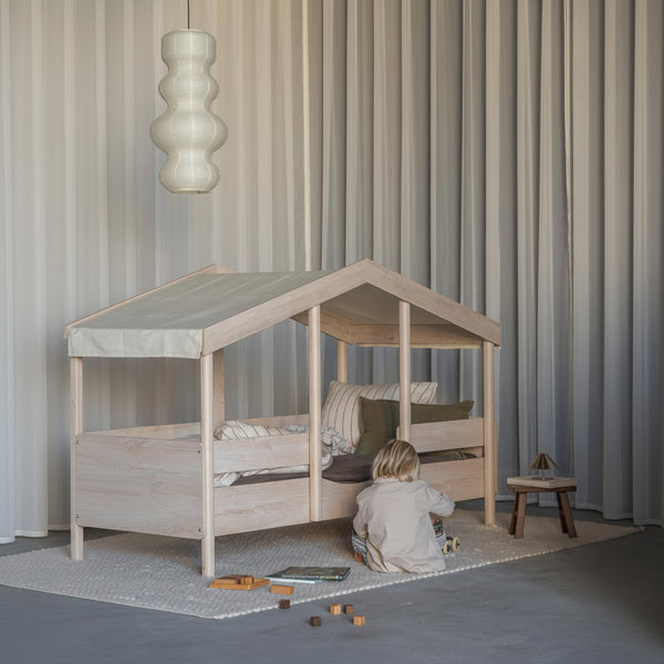 Cottage Montessori Junior Wooden House Bed 200x90cm (Natural Ash)