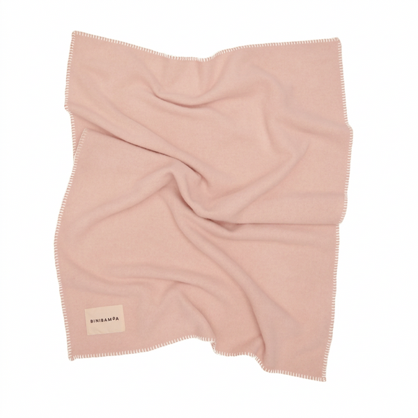 Two Tone Merino Wool Bini Blanket (Rose/Camel)
