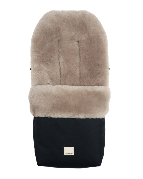 Sheepskin Universal Fixed Harness Buggy Puffmuff (Noir + Toast)