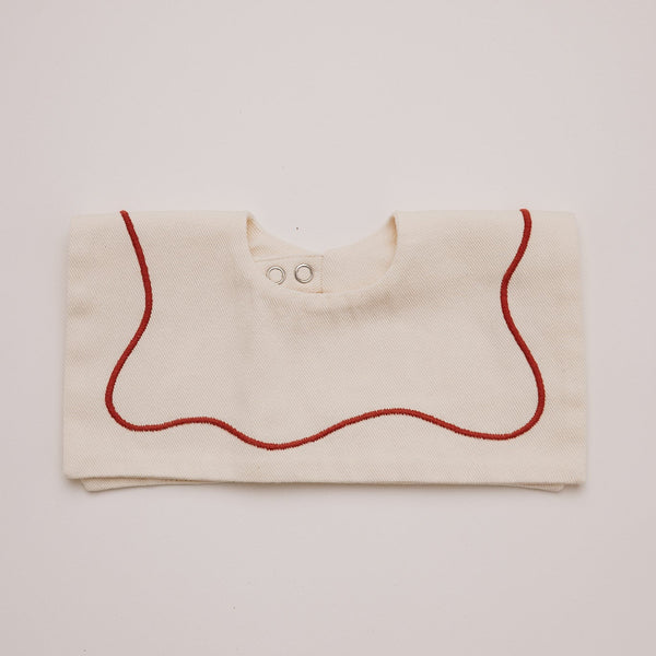 Cali Embroidered Sleeveless Vanilla Ripple Collared Overall