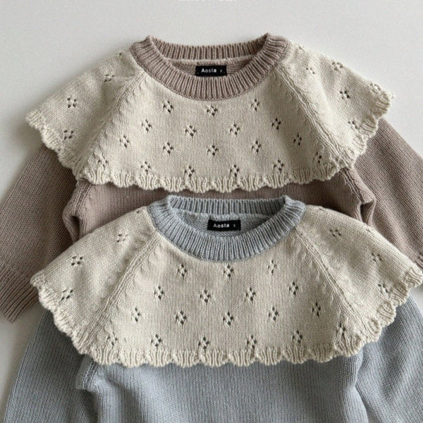 Cape Collar Knitted Jumper (Oat)