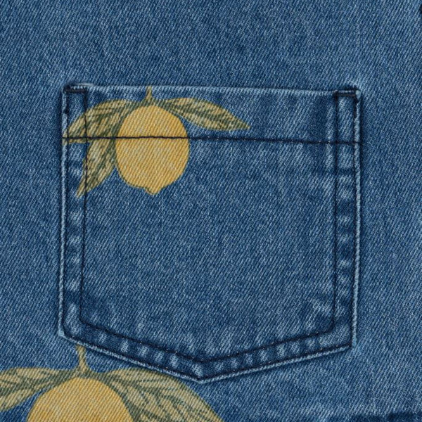 Magot Lemon Print Cotton Denim Jacket (Lemon Denim)