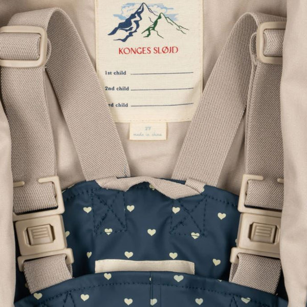 Palme Heart Print Rainy Day Jacket and Overalls Set (Heart Blues)