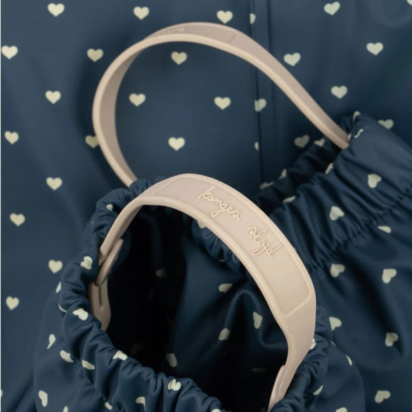 Palme Heart Print Rainy Day Jacket and Overalls Set (Heart Blues)