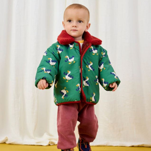 La Oca All Over Print Reversible Baby Sheepskin Jacket