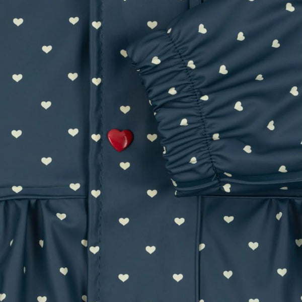 Palme Heart Print Rainy Day Jacket and Overalls Set (Heart Blues)