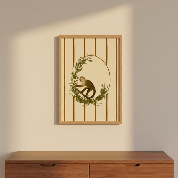 Capuchin Eating a Mango Art Print
