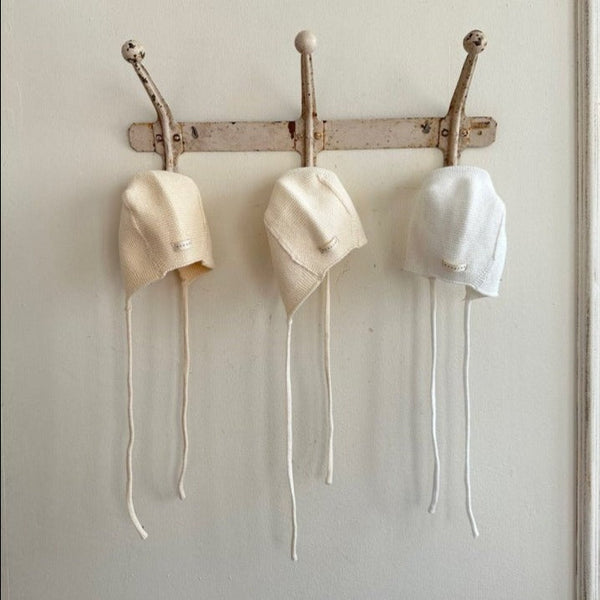 Cara Knitted Baby Bonnet (Cream)