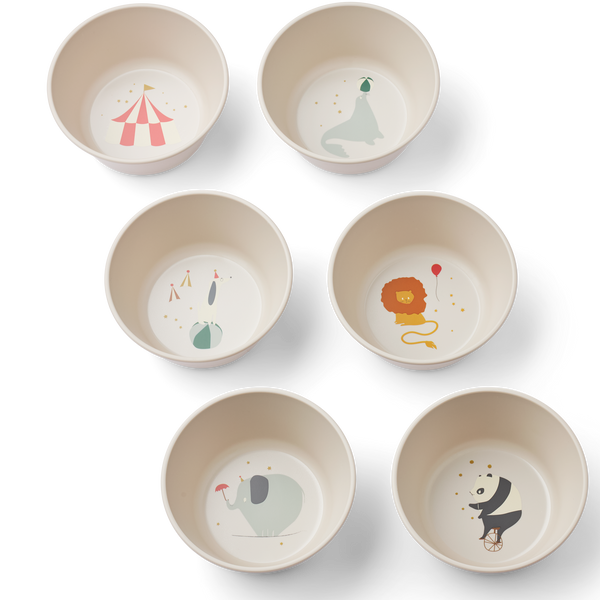 Cees Circus Print Bowl 6 Pack (Sandy)