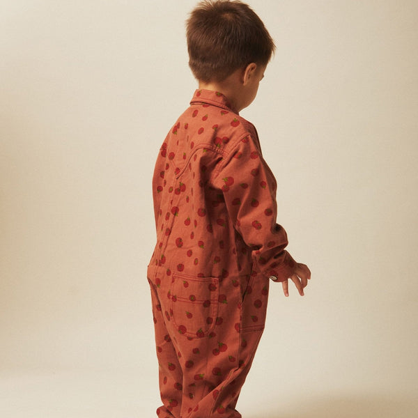 Claret Printed Tomato Overalls