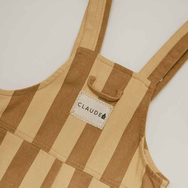 Blythe Banoffee Stripe Cotton Dungarees