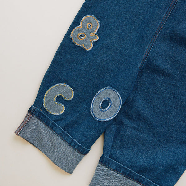 Blythe Claude Patch Cotton Denim Dungaree