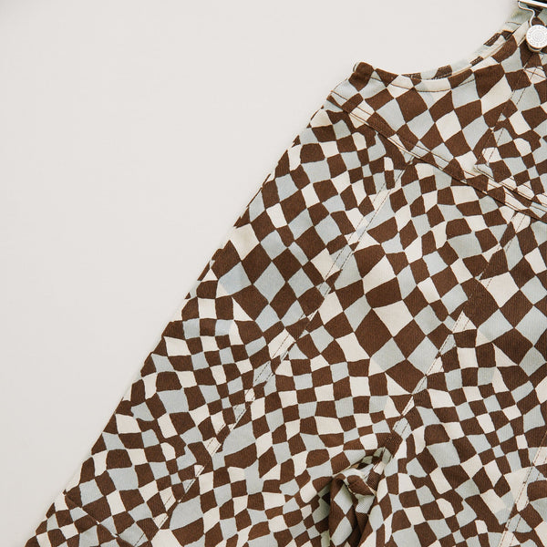 Blythe Warped Checkerboard Cotton Dungarees
