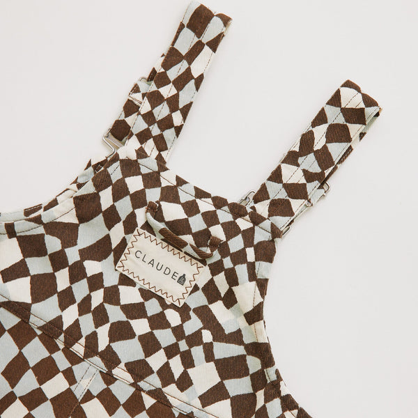Blythe Warped Checkerboard Cotton Dungarees