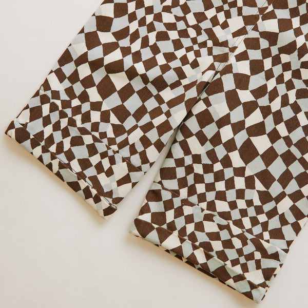Blythe Warped Checkerboard Cotton Dungarees