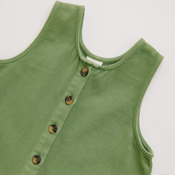 Cali Pickle Sleeveless Button Down Cotton Overall