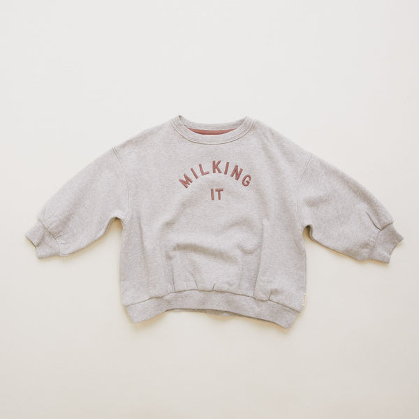 Carner Milking It Grey Cotton Sweatshirt