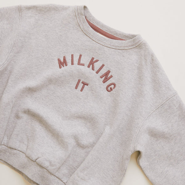 Carner Milking It Grey Cotton Sweatshirt
