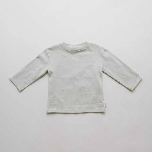Loyle Abstract Lucky Print Cotton Long Sleeve Tee (Seagreen)