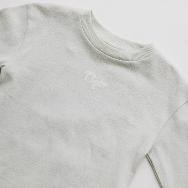 Loyle Abstract Lucky Print Cotton Long Sleeve Tee (Seagreen)