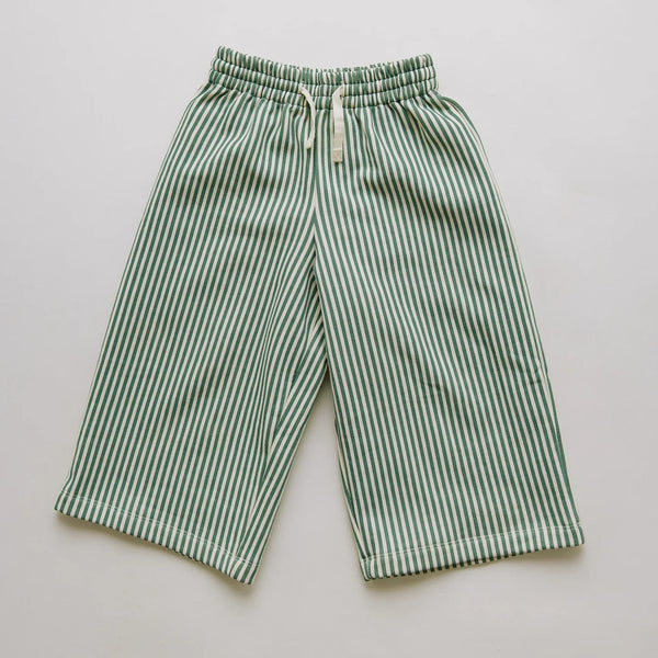 Roda Pine Stripe Wide Leg Cotton Jogging Bottoms