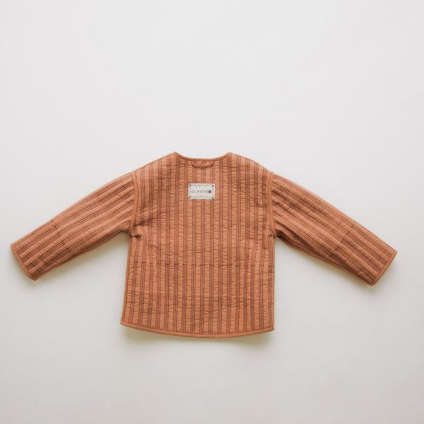 Simeon Sage Striped Reversible Quilted Boxy Jacket