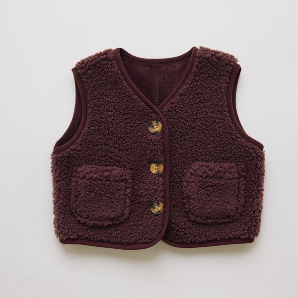 Amos Borg Plum Teddy Gilet