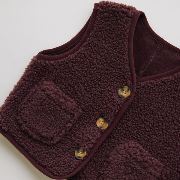 Amos Borg Plum Teddy Gilet